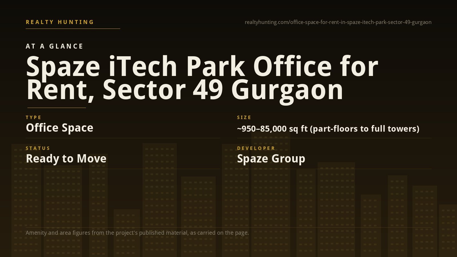 Spaze iTech Park Office for Rent, Sector 49 Gurgaon — photo 1