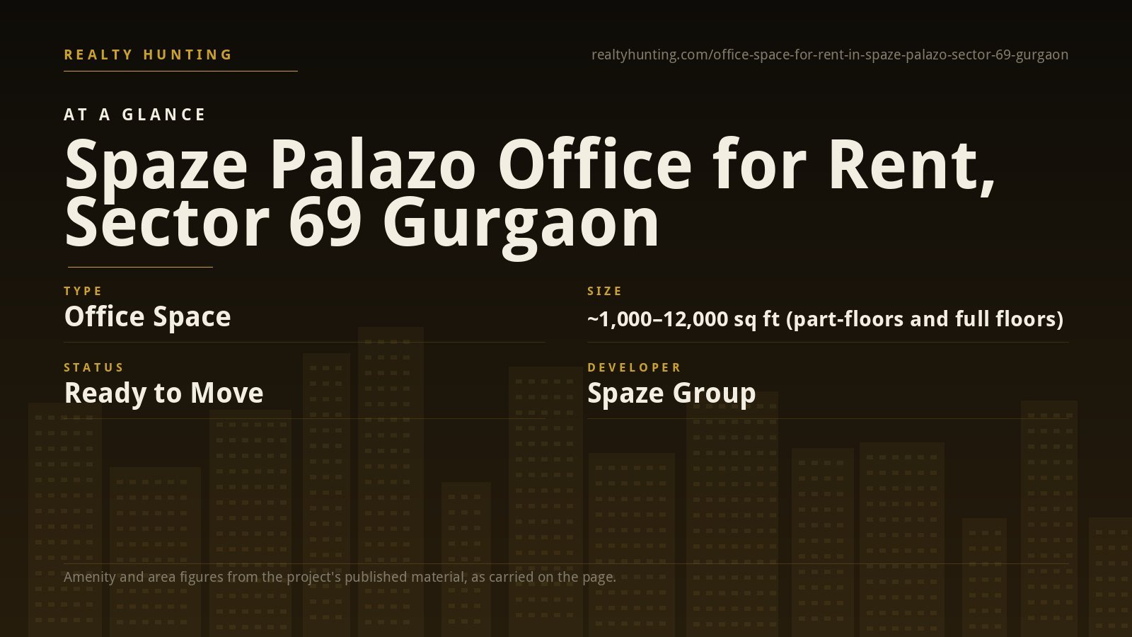Spaze Palazo Office for Rent, Sector 69 Gurgaon — photo 1
