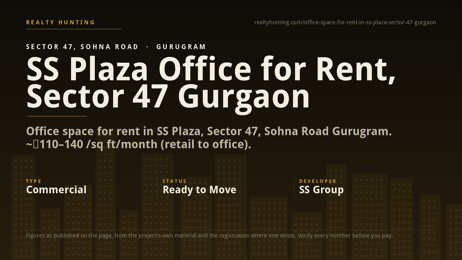 SS Plaza Office for Rent, Sector 47 Gurgaon