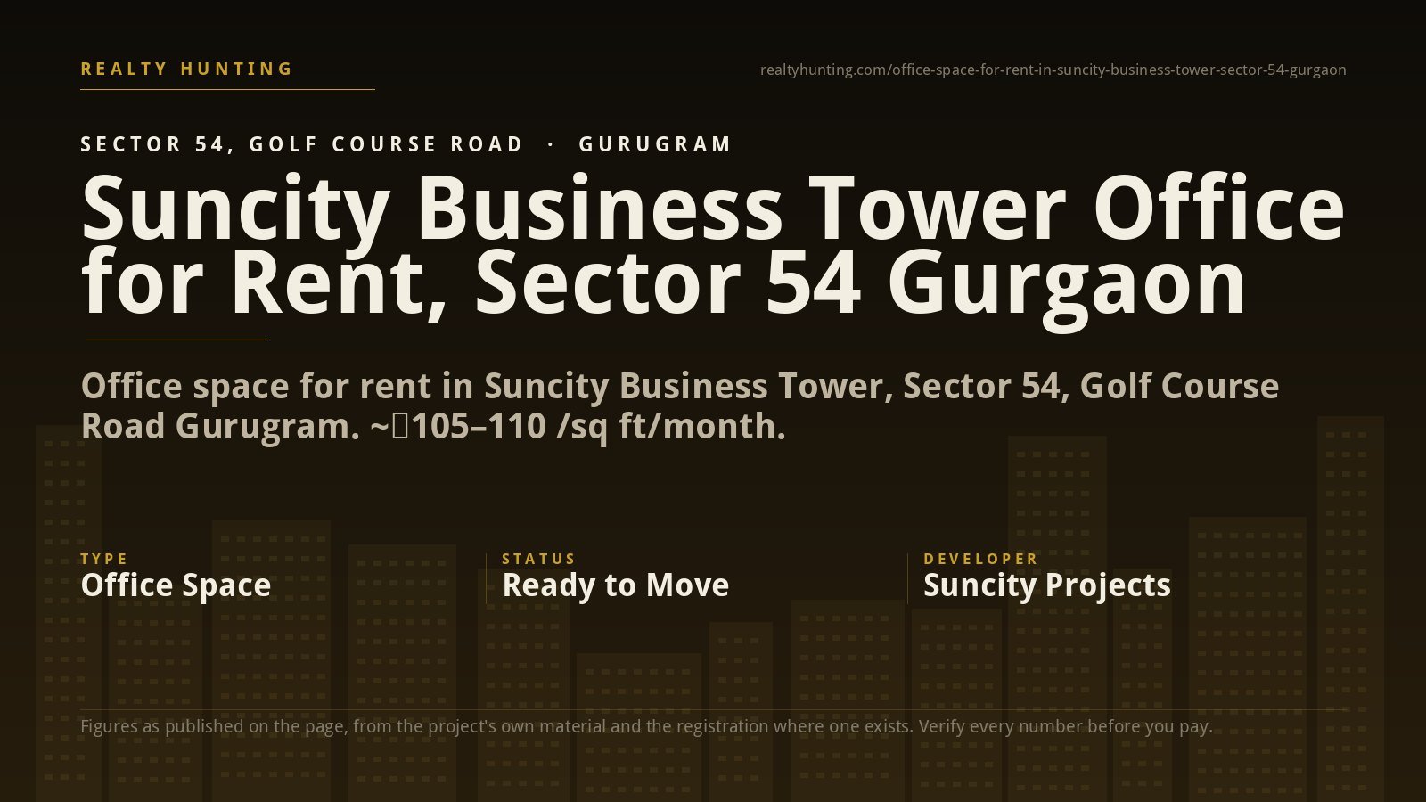Suncity Business Tower Office for Rent, Sector 54 Gurgaon