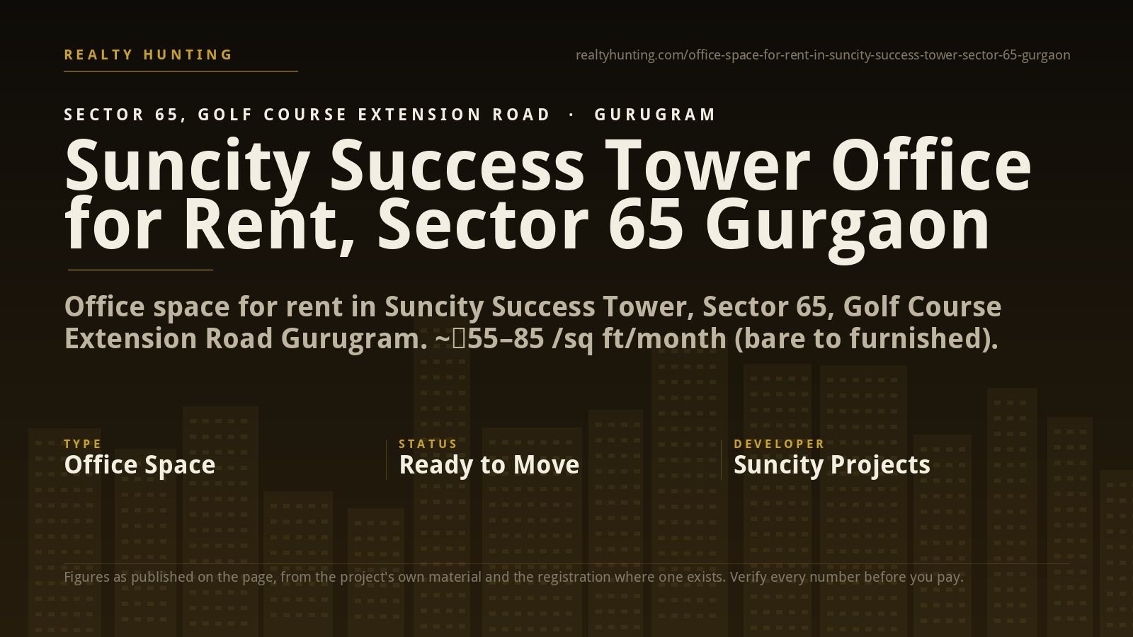 Suncity Success Tower Office for Rent, Sector 65 Gurgaon