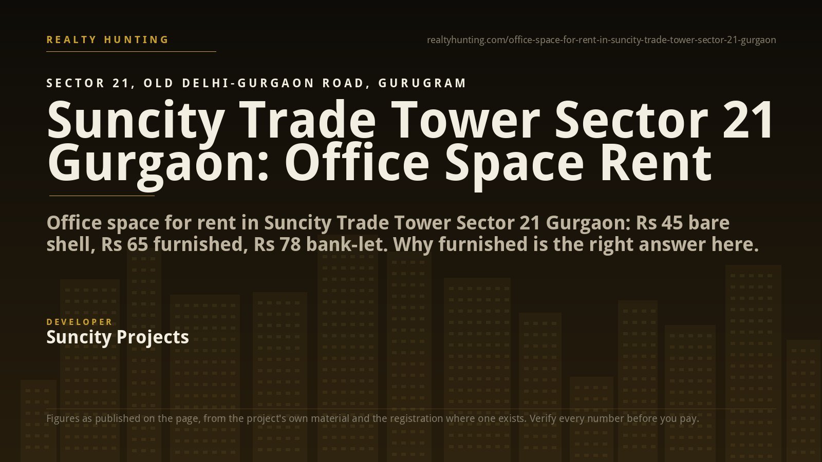 Suncity Trade Tower Office for Rent, Sector 21 Gurgaon