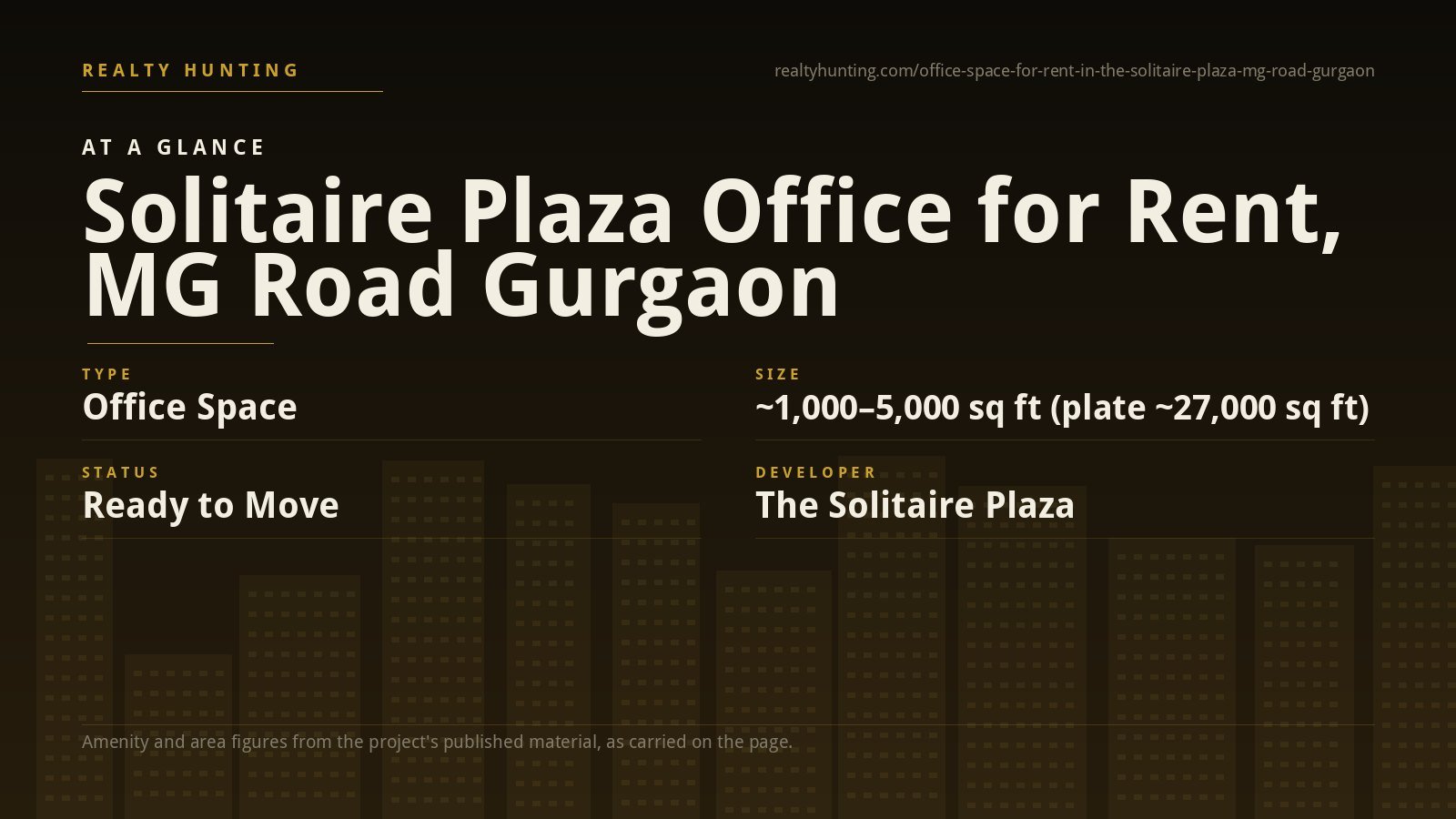 Solitaire Plaza Office for Rent, MG Road Gurgaon — photo 1