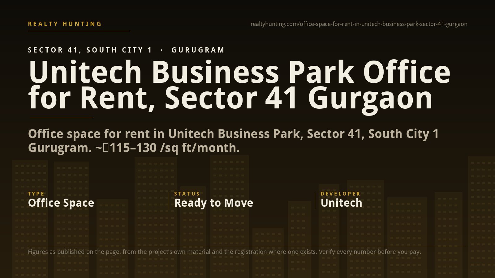 Unitech Business Park Office for Rent, Sector 41 Gurgaon