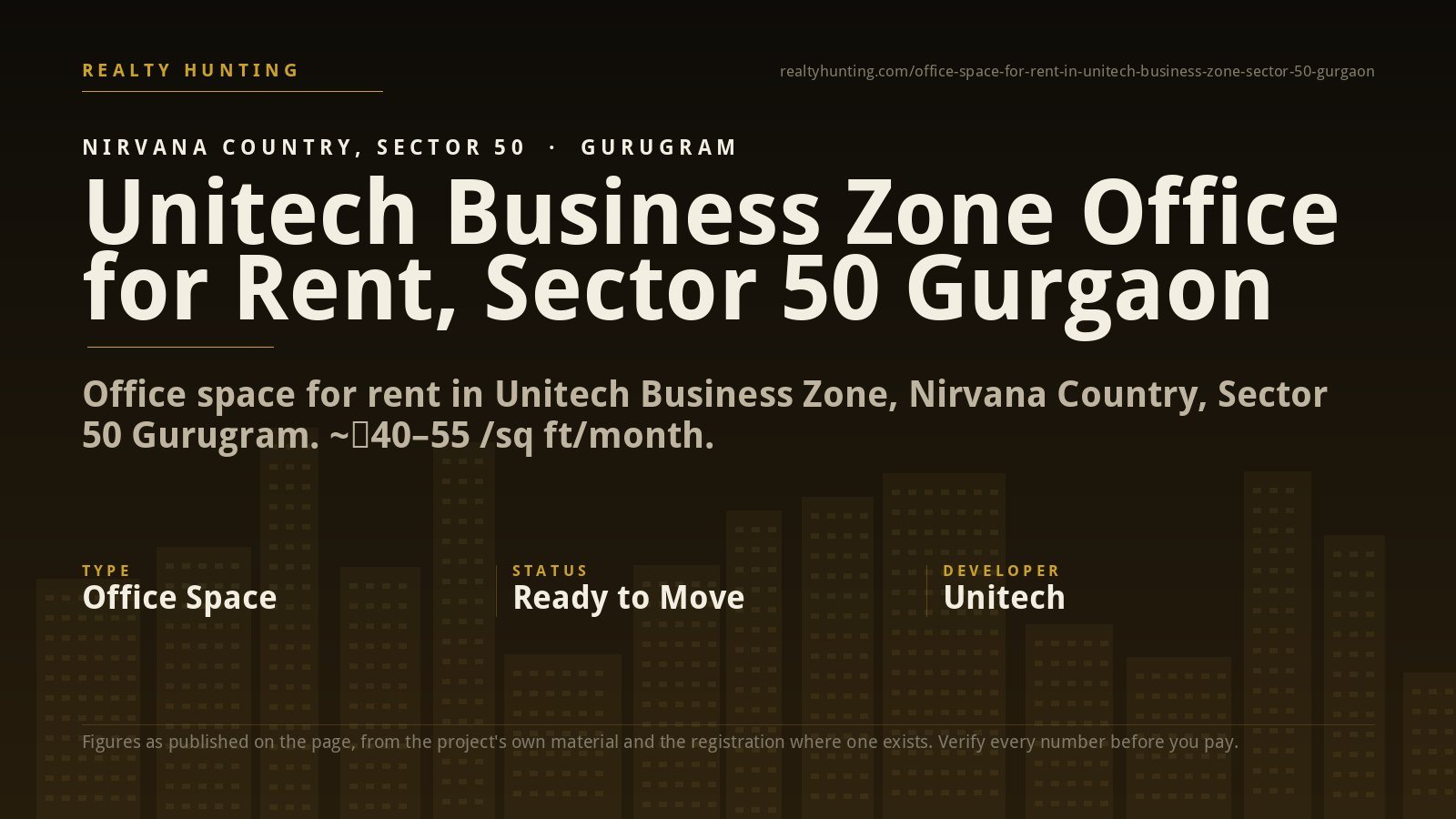 Unitech Business Zone Office for Rent, Sector 50 Gurgaon