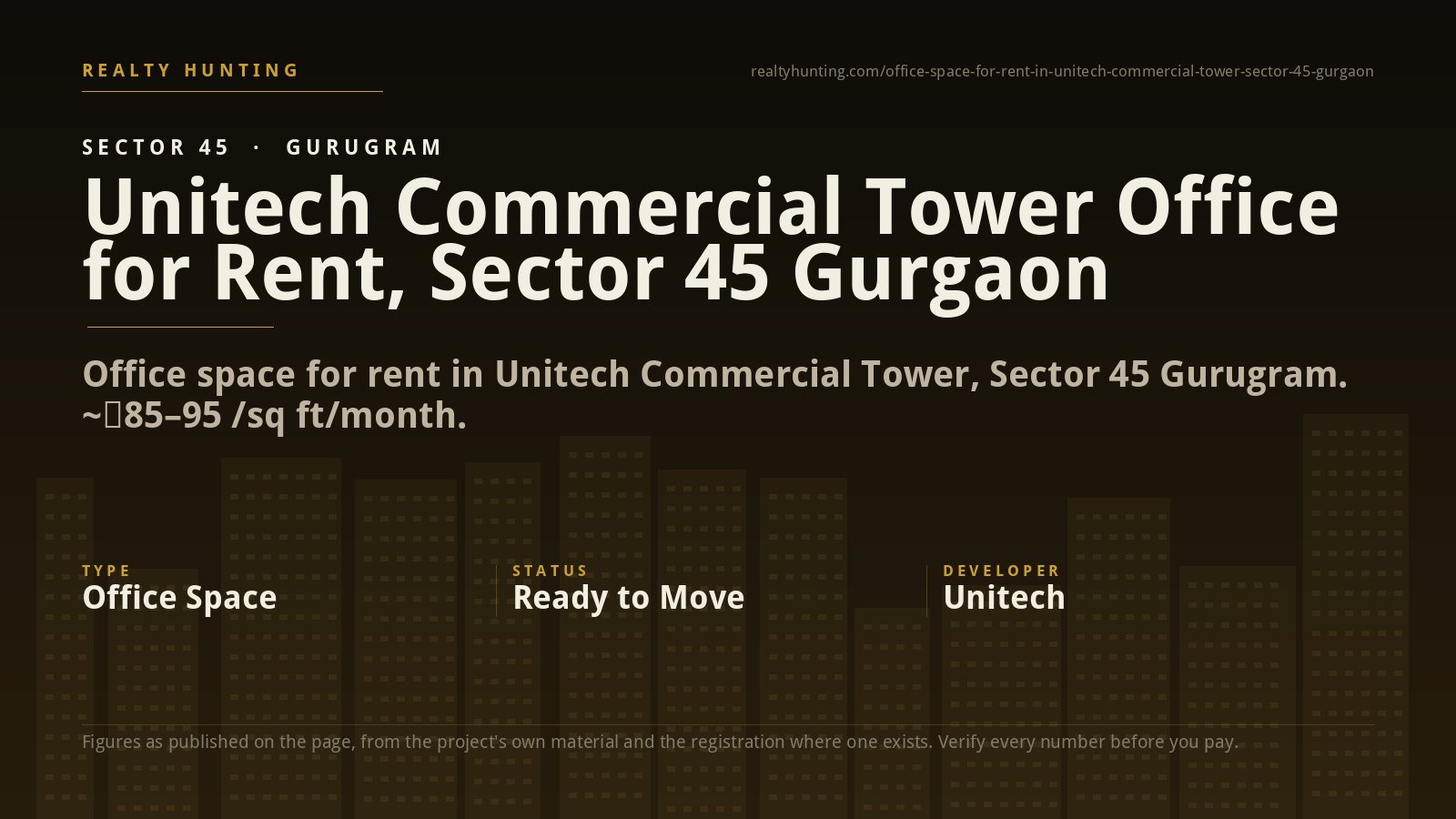 Unitech Commercial Tower Office for Rent, Sector 45 Gurgaon