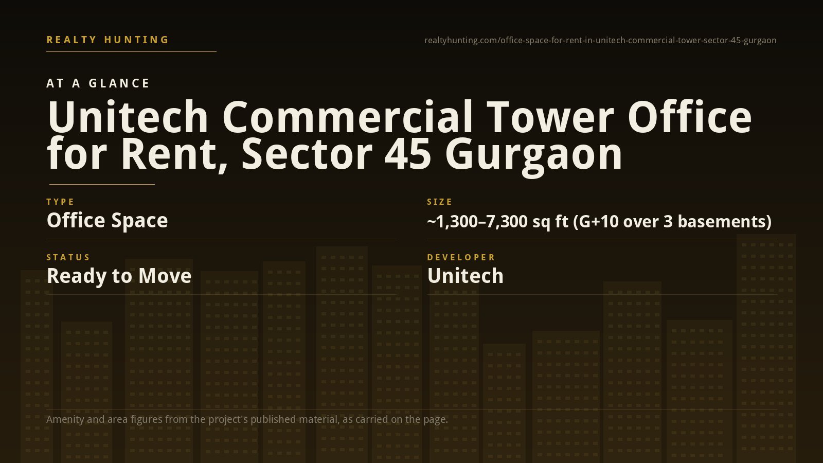 Unitech Commercial Tower Office for Rent, Sector 45 Gurgaon — photo 1