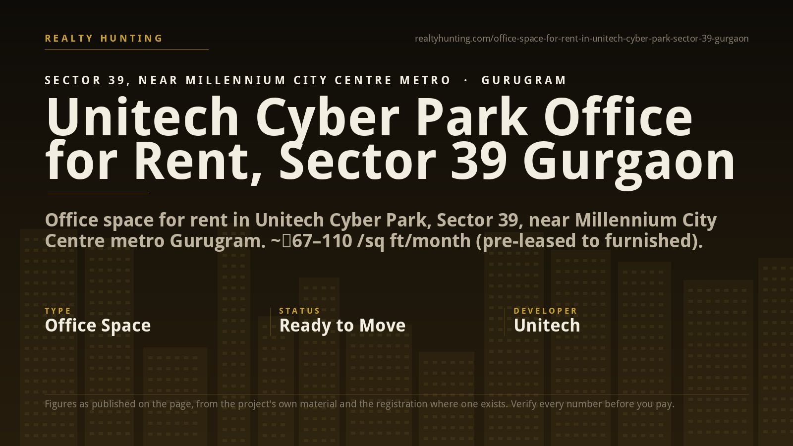 Unitech Cyber Park Office for Rent, Sector 39 Gurgaon