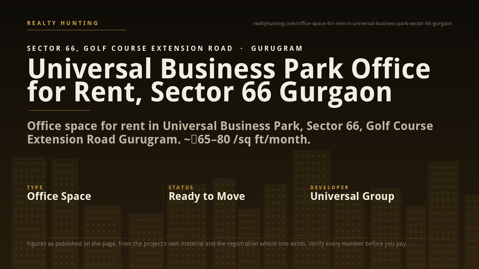 Universal Business Park Office for Rent, Sector 66 Gurgaon