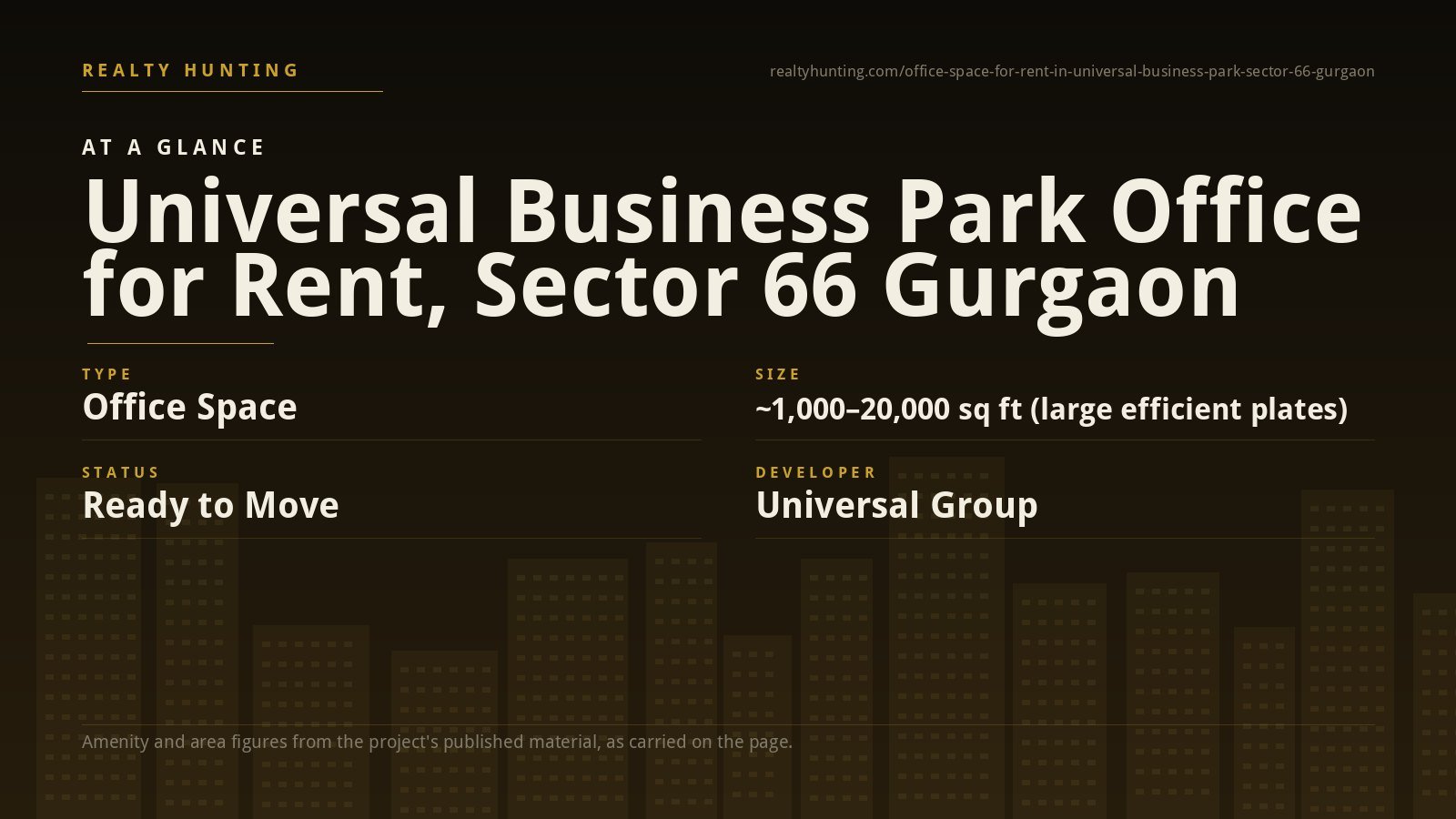 Universal Business Park Office for Rent, Sector 66 Gurgaon — photo 1