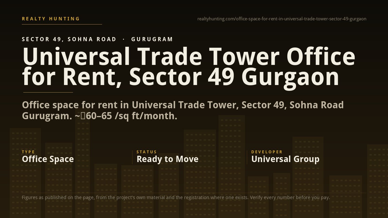Universal Trade Tower Office for Rent, Sector 49 Gurgaon