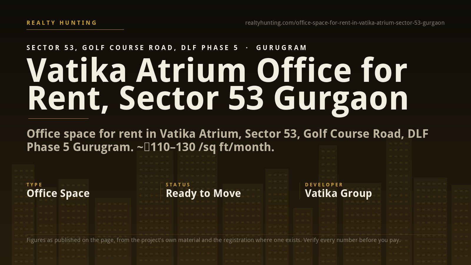 Vatika Atrium Office for Rent, Sector 53 Gurgaon
