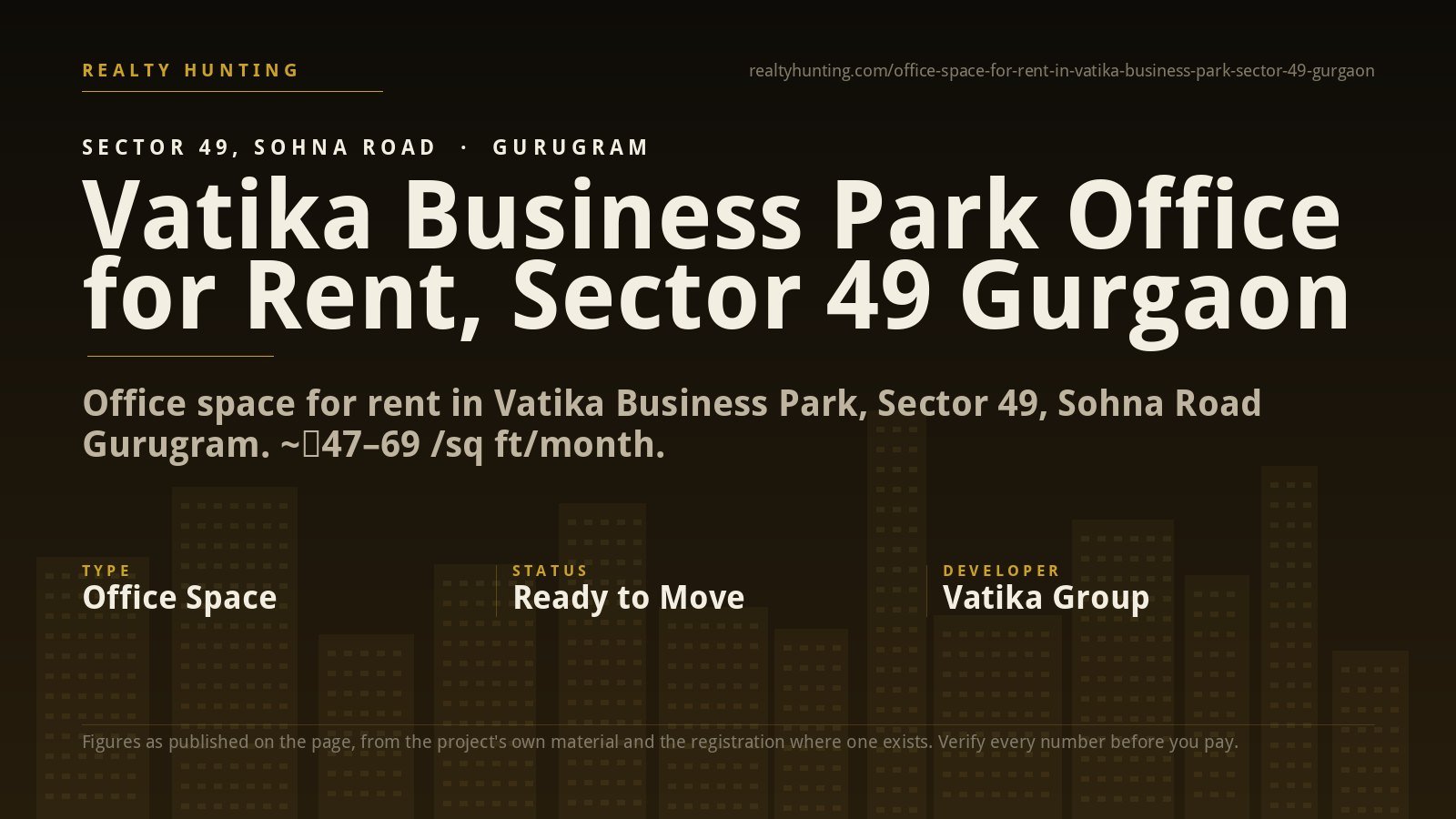 Vatika Business Park Office for Rent, Sector 49 Gurgaon