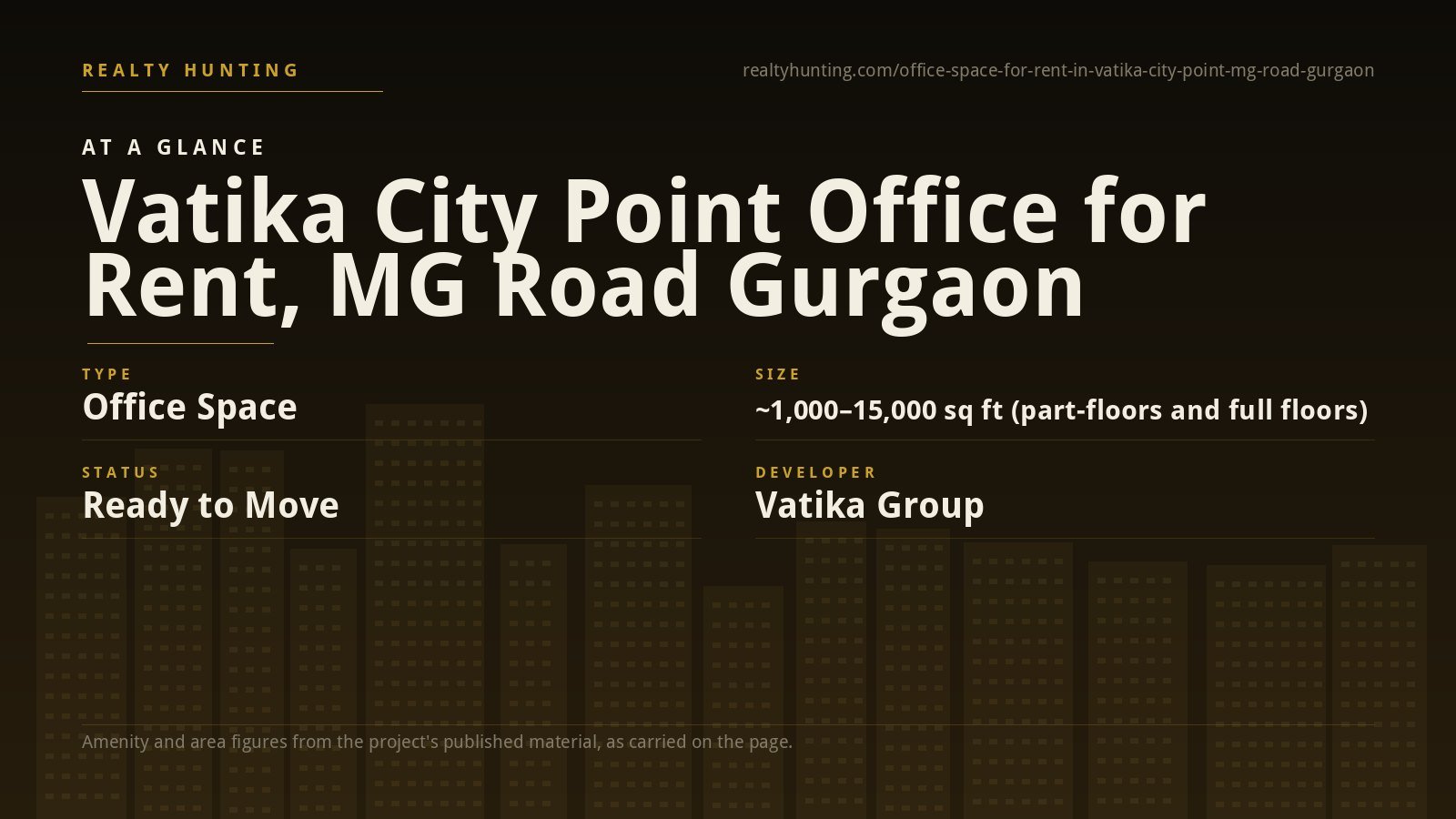 Vatika City Point Office for Rent, MG Road Gurgaon — photo 2