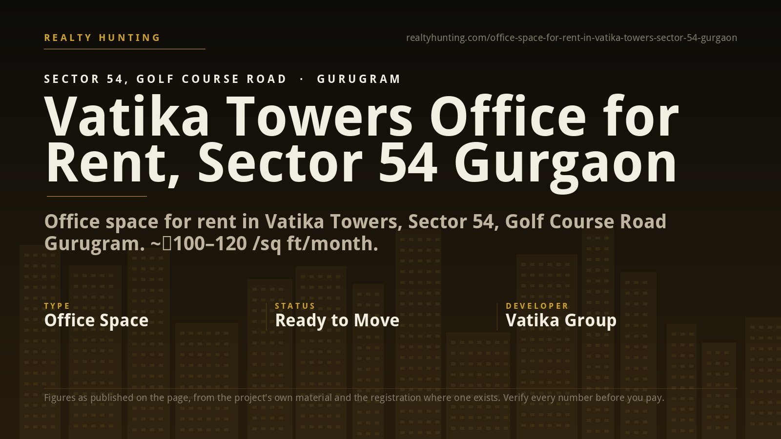 Vatika Towers Office for Rent, Sector 54 Gurgaon
