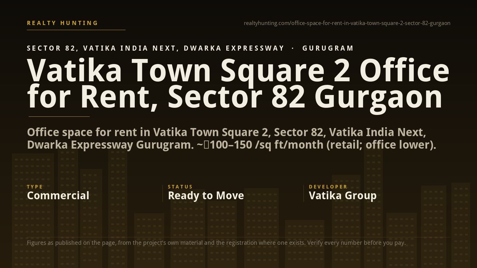 Vatika Town Square 2 Office for Rent, Sector 82 Gurgaon