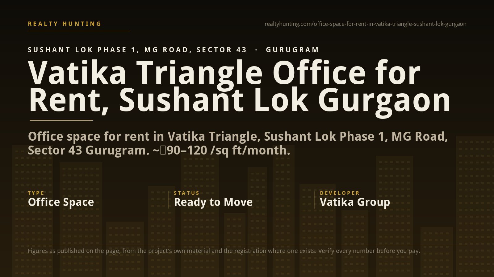Vatika Triangle Office for Rent, Sushant Lok Gurgaon