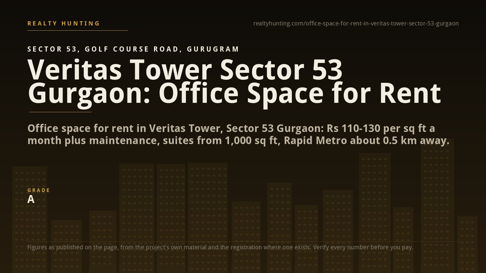 Veritas Tower Office for Rent, Sector 53 Gurgaon