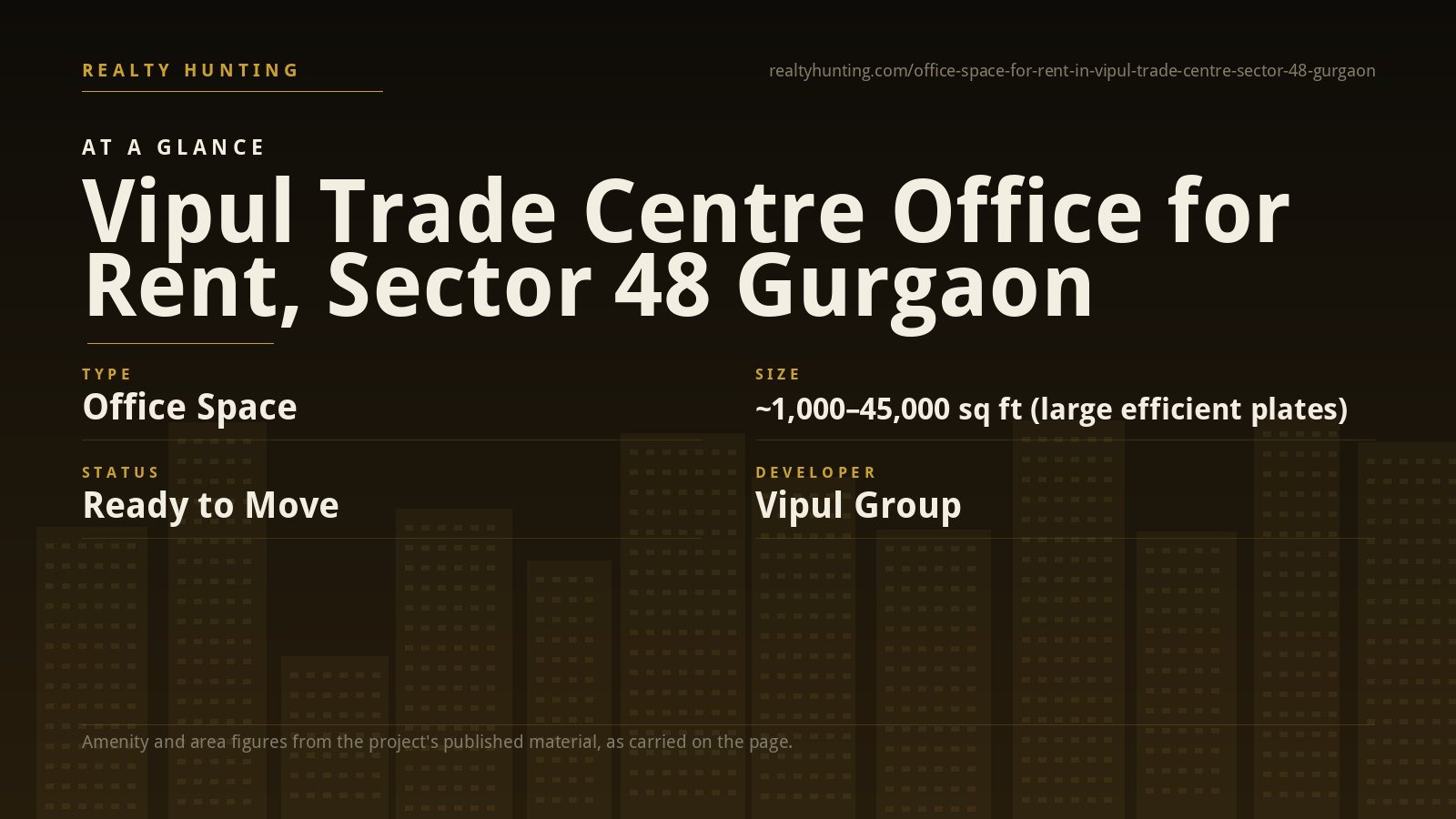 Vipul Trade Centre Office for Rent, Sector 48 Gurgaon — photo 1