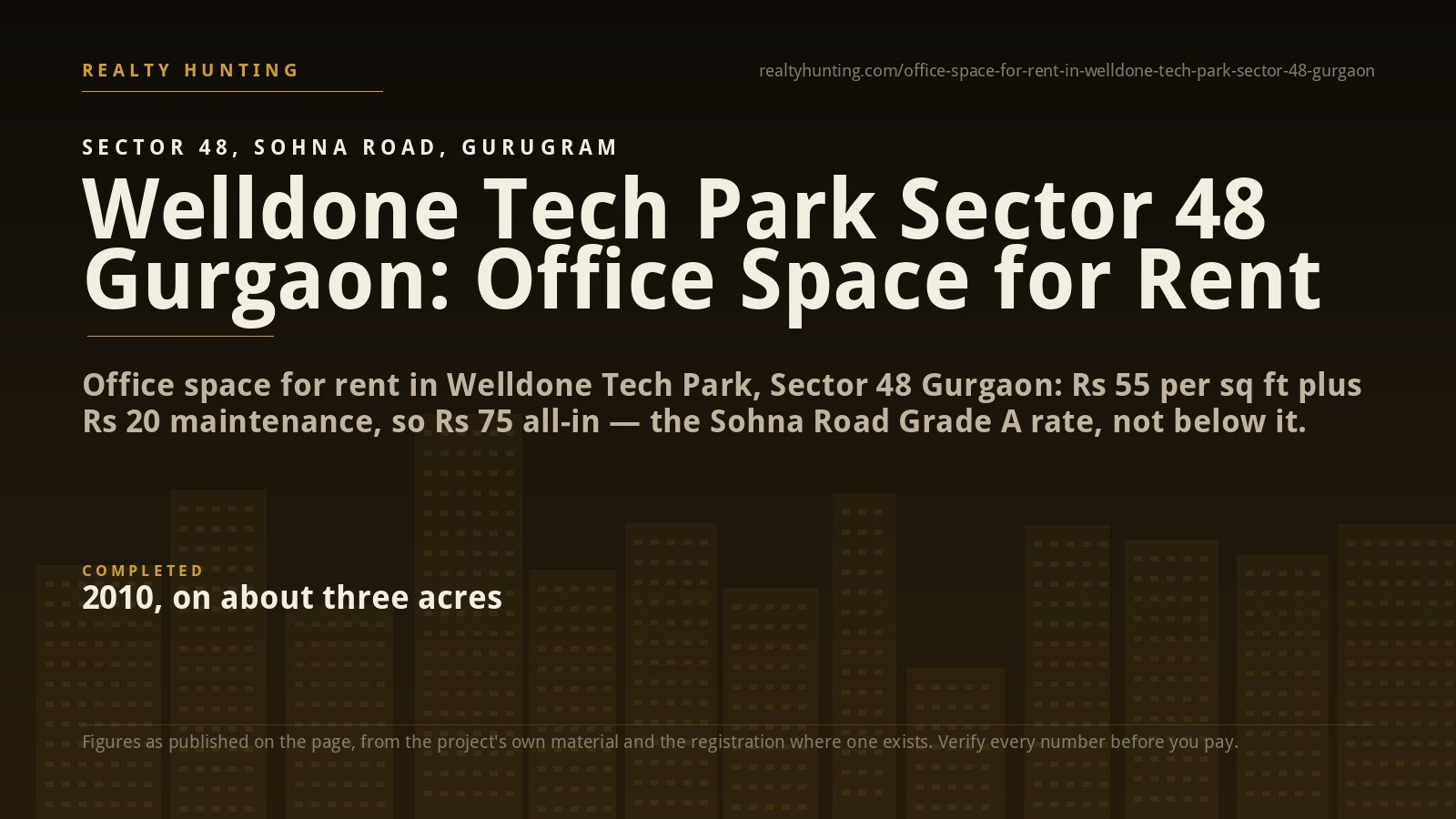 Welldone Tech Park Office for Rent, Sector 48 Gurgaon