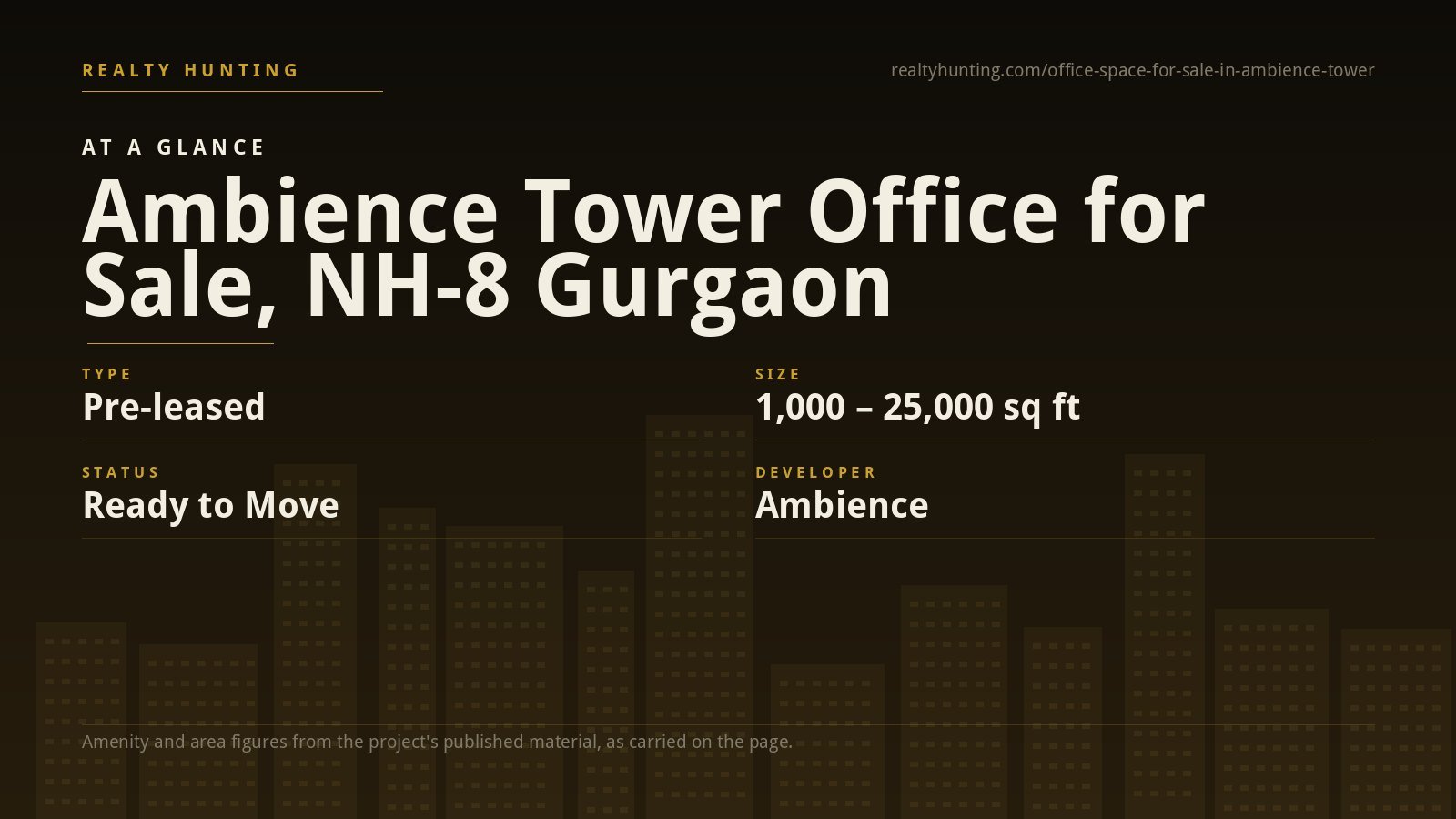 Ambience Tower Office for Sale, NH-8 Gurgaon — photo 1