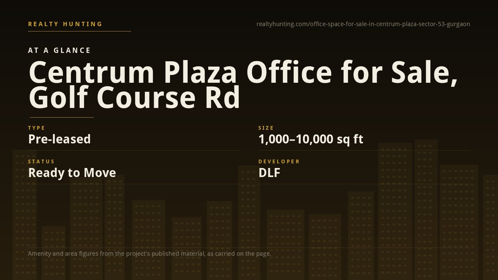 Centrum Plaza Office for Sale, Golf Course Road Gurgaon — photo 1