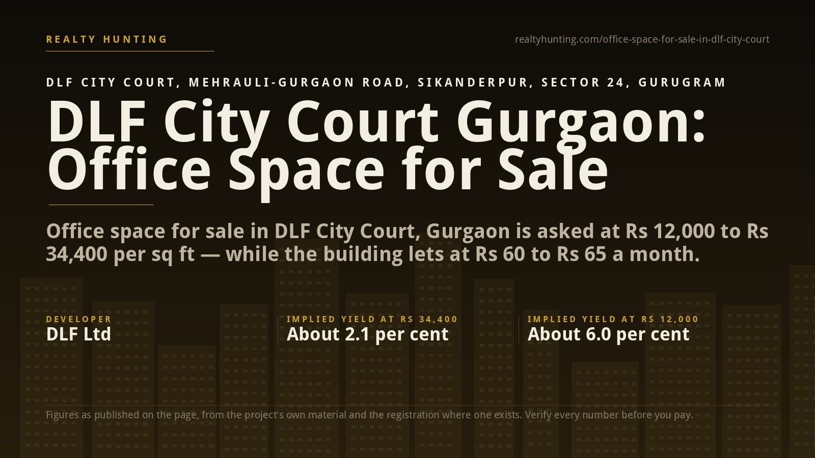 DLF City Court Office for Sale, Sikanderpur Gurgaon — photo 1