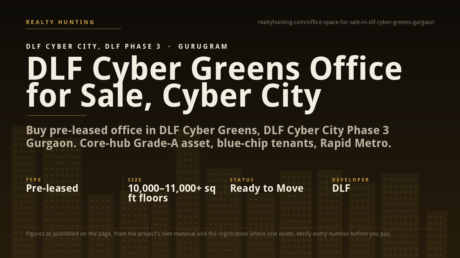DLF Cyber Greens Office for Sale, Cyber City Gurgaon