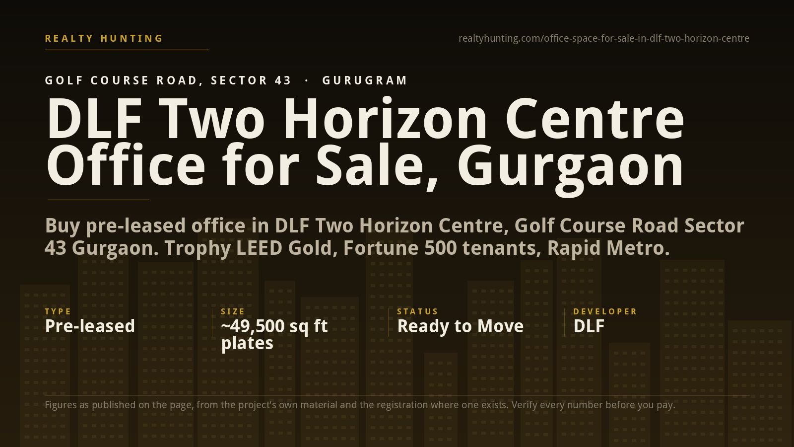 DLF Two Horizon Centre Office for Sale, Golf Course Rd Gurgaon