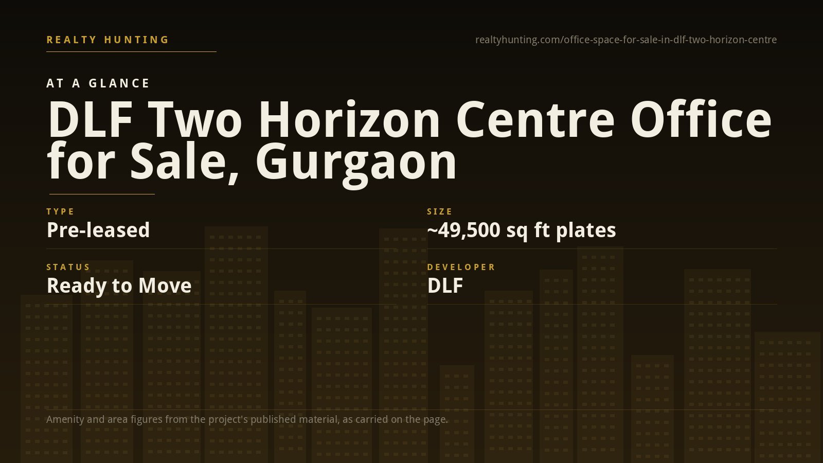 DLF Two Horizon Centre Office for Sale, Golf Course Rd Gurgaon — photo 1