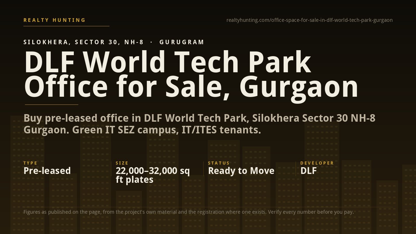 DLF World Tech Park Office for Sale, NH-8 Gurgaon