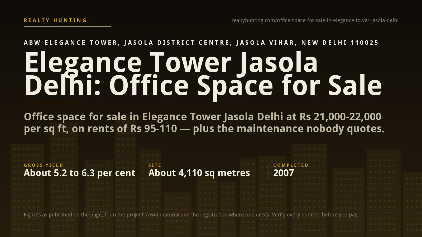 Elegance Tower Office for Sale, Jasola New Delhi