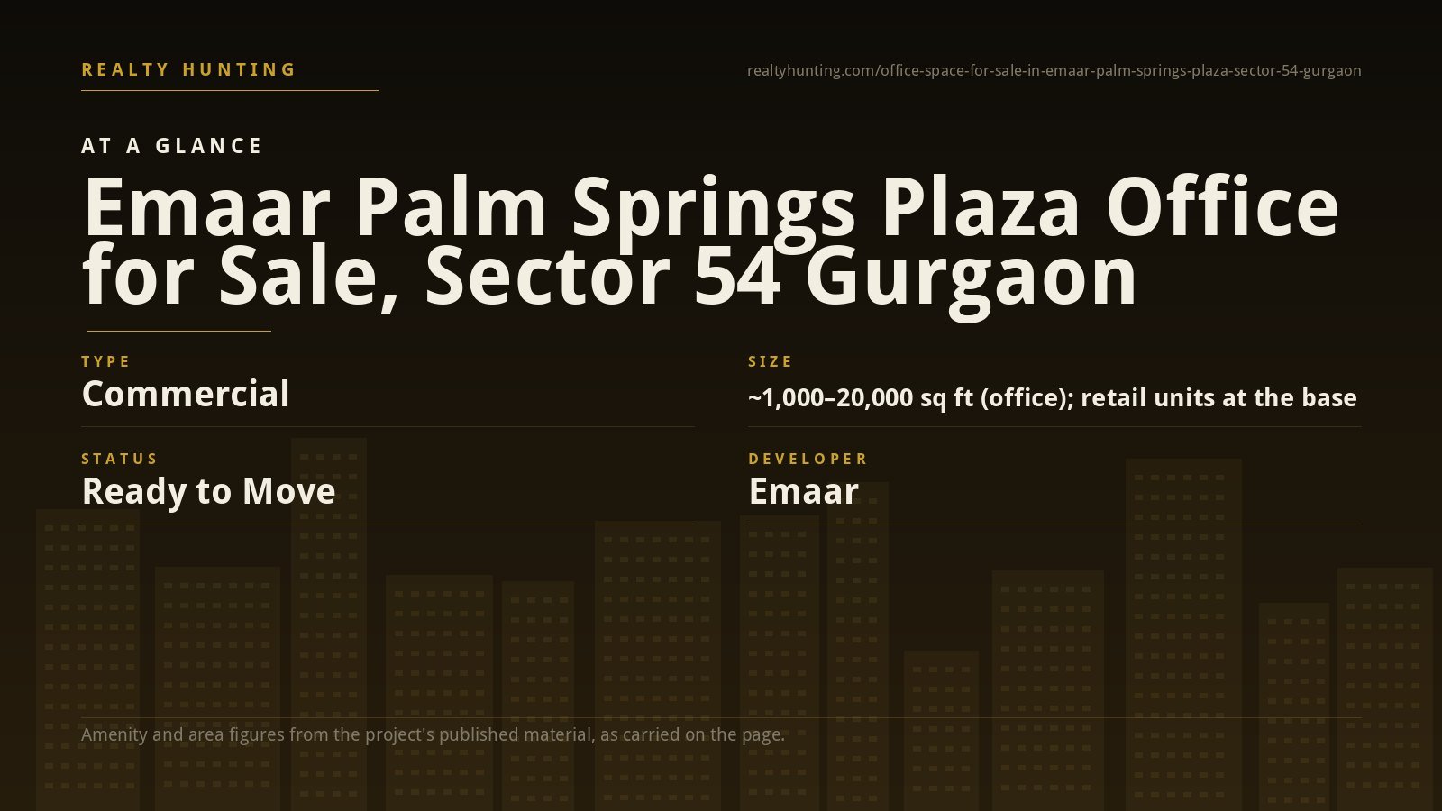 Emaar Palm Springs Plaza Office for Sale, Sector 54 Gurgaon — photo 1