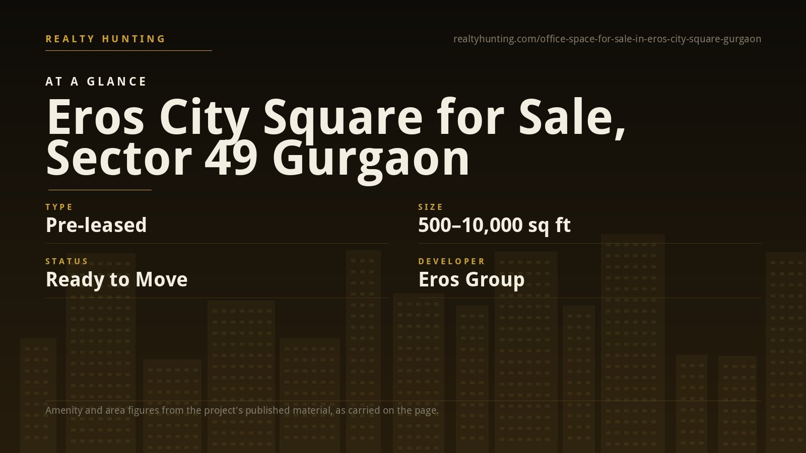 Eros City Square Office & Shop for Sale, Sector 49 Gurgaon — photo 1