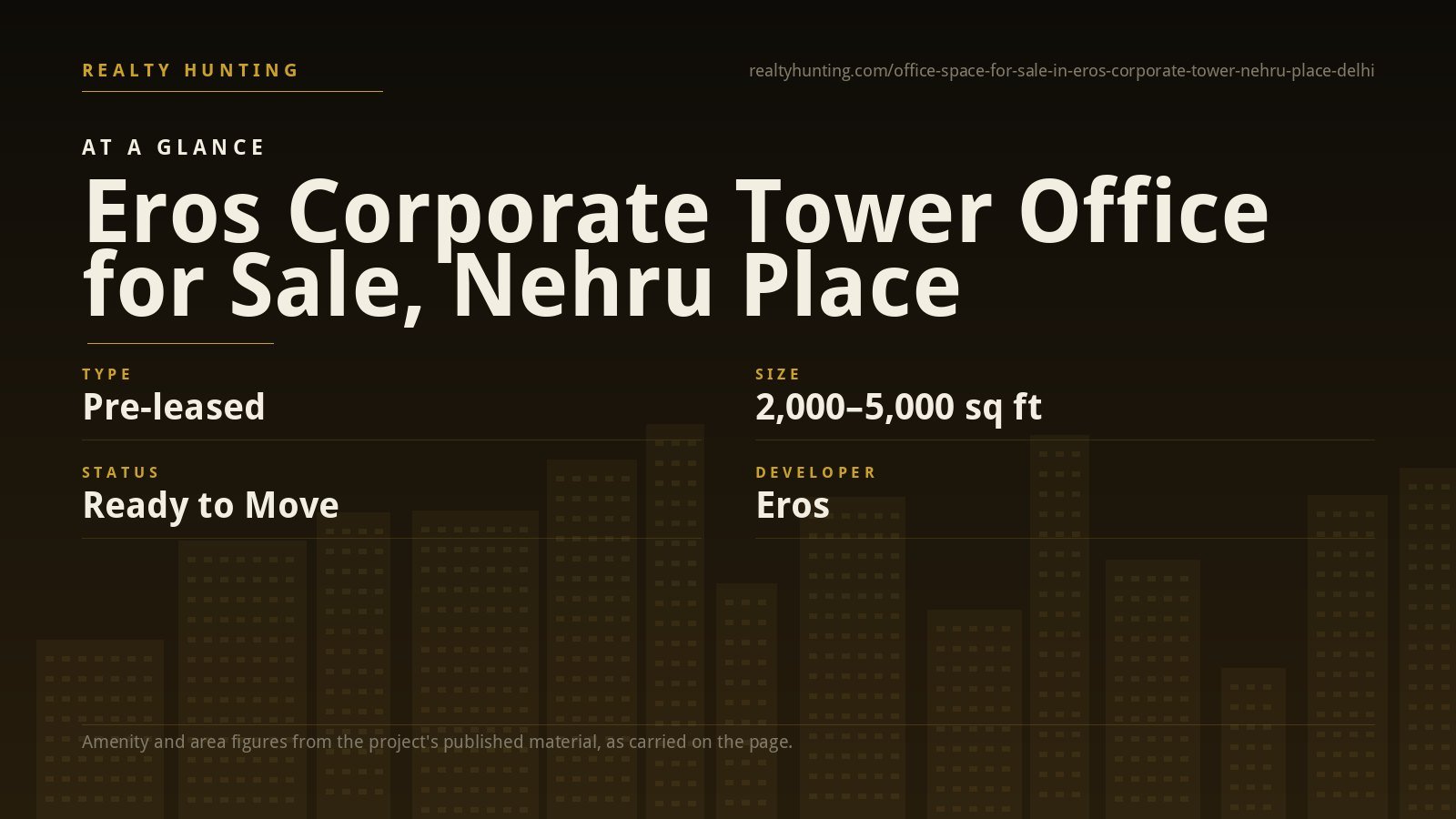 Eros Corporate Tower Office for Sale, Nehru Place Delhi — photo 1