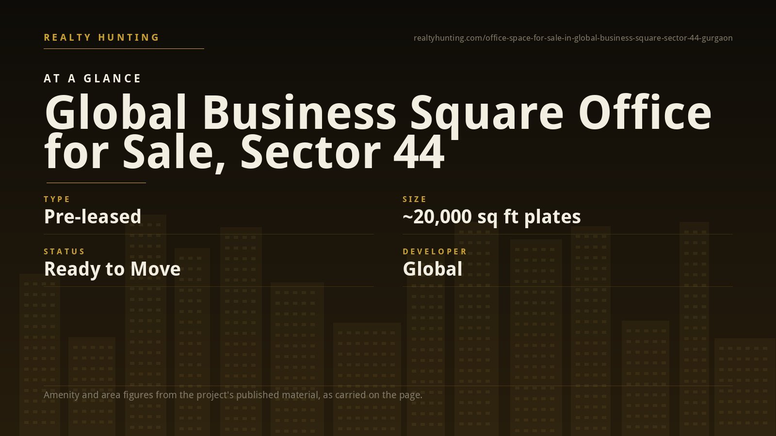 Global Business Square Office for Sale, Sector 44 Gurgaon — photo 1