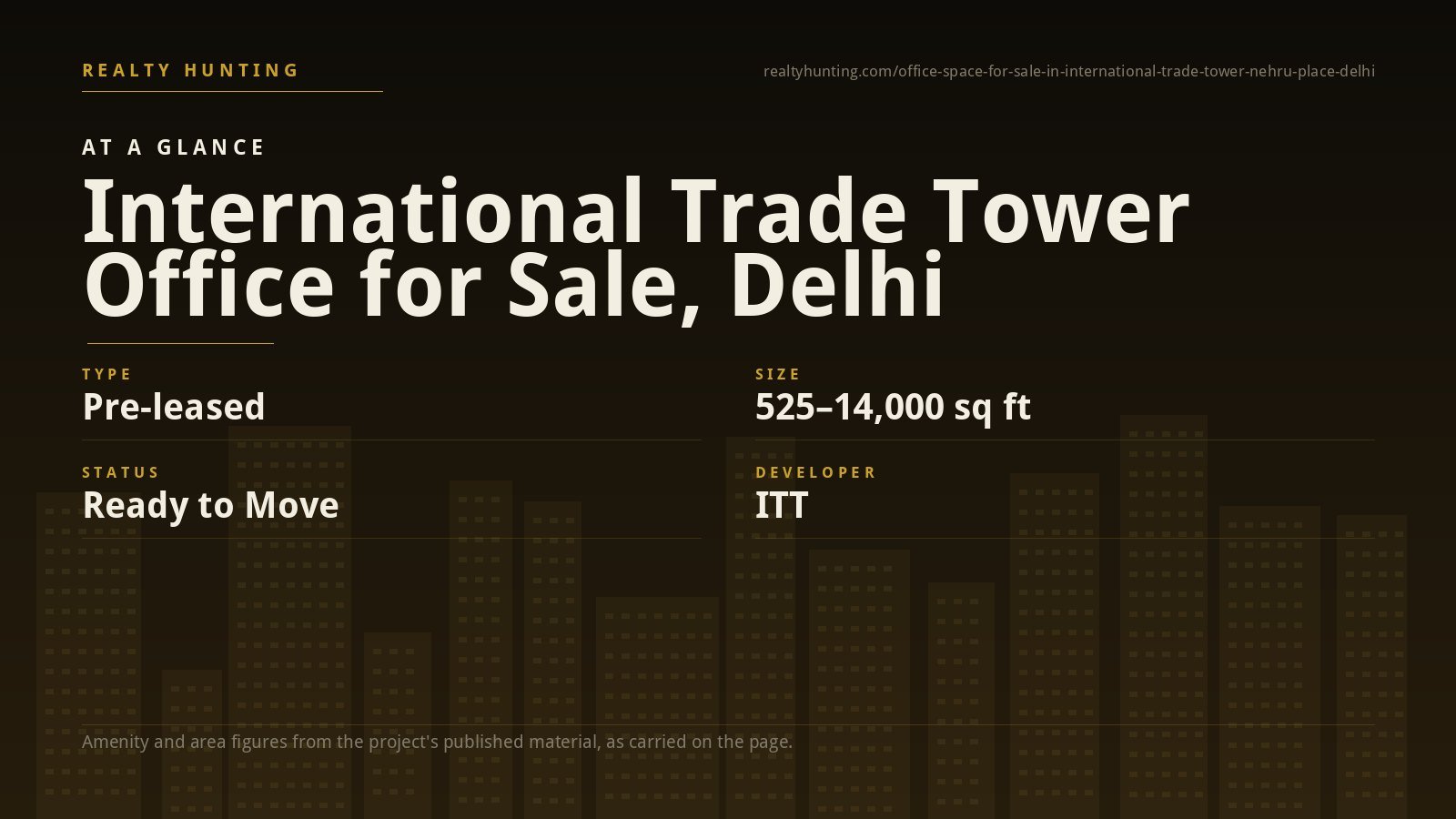 International Trade Tower Office for Sale, Nehru Place Delhi — photo 1