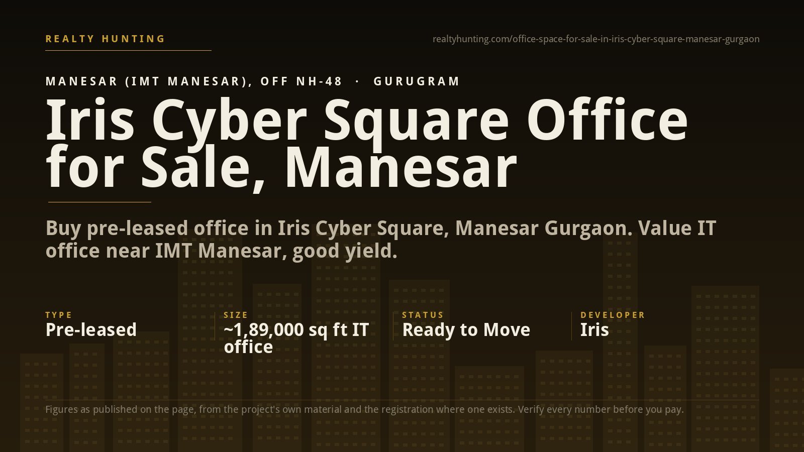 Iris Cyber Square Office for Sale, Manesar Gurgaon