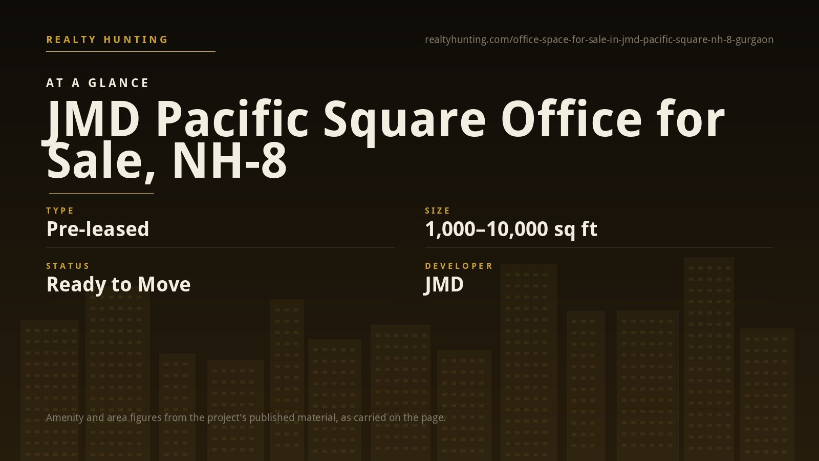JMD Pacific Square Office for Sale, NH-8 Gurgaon — photo 1