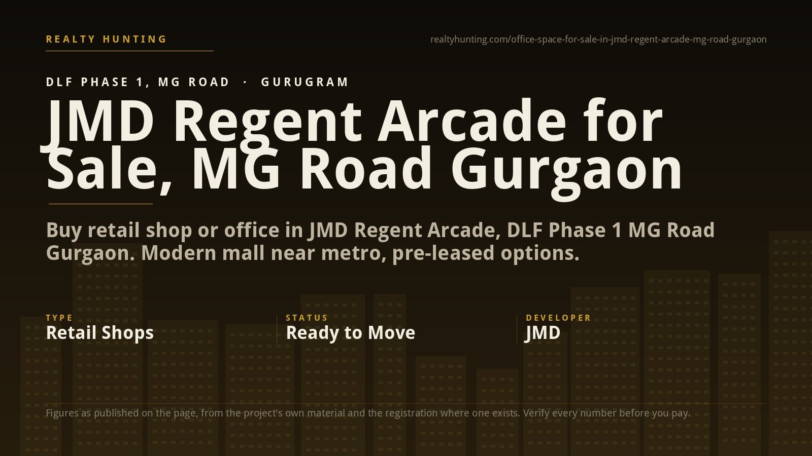 JMD Regent Arcade Shop & Office for Sale, MG Road Gurgaon