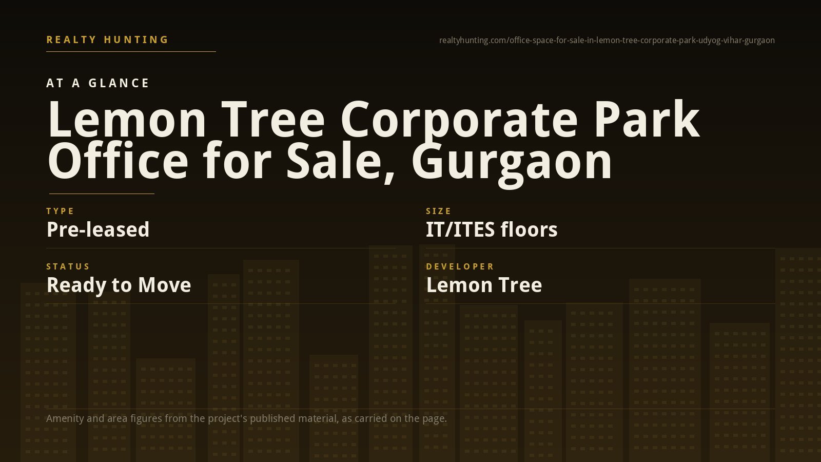 Lemon Tree Corporate Park Office for Sale, Udyog Vihar Gurgaon — photo 1