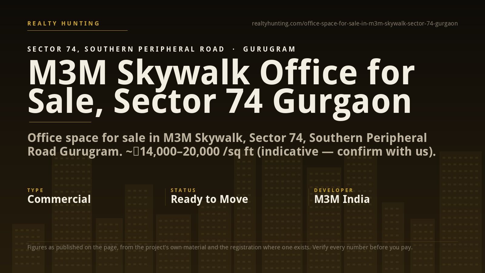 M3M Skywalk Office for Sale, Sector 74 Gurgaon