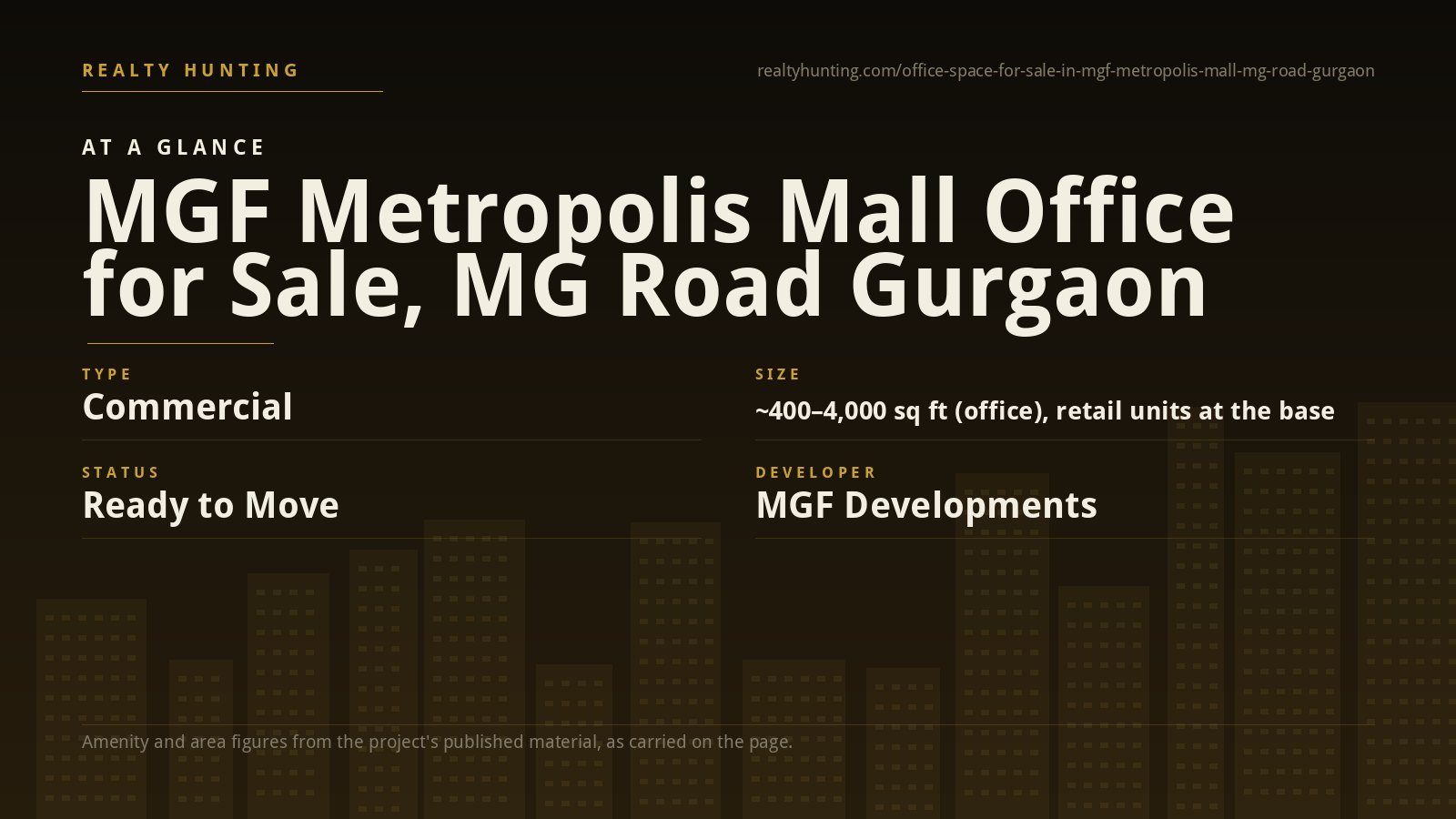 MGF Metropolis Mall Office for Sale, MG Road Gurgaon — photo 2