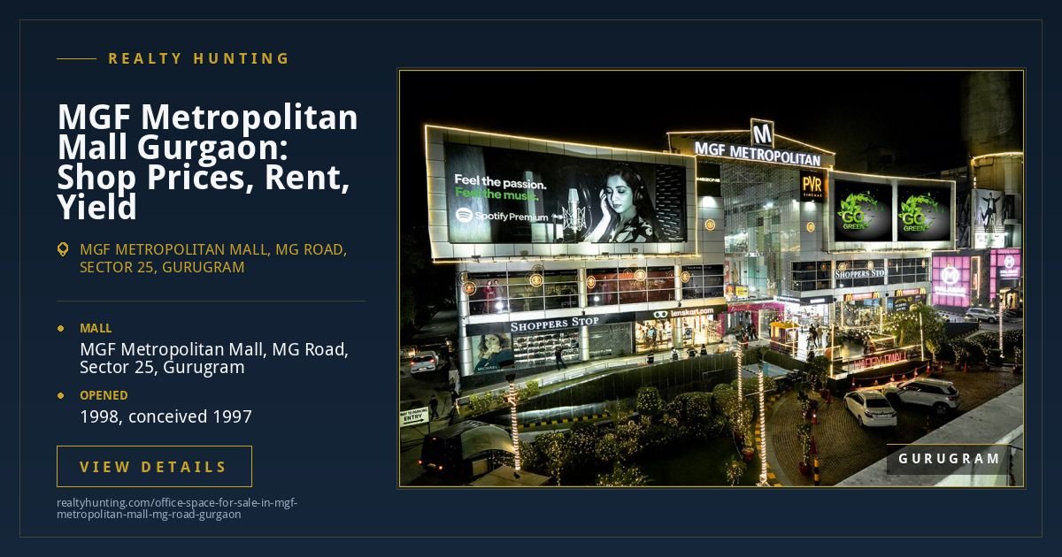 MGF Metropolitan Mall, MG Road Gurgaon: Shops and Offices for Sale