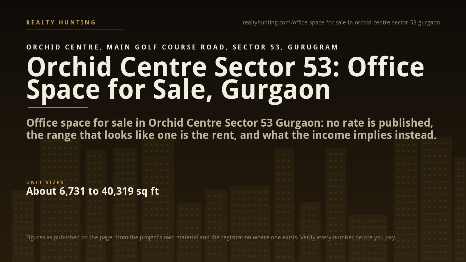 Orchid Centre Office for Sale, Golf Course Road Gurgaon