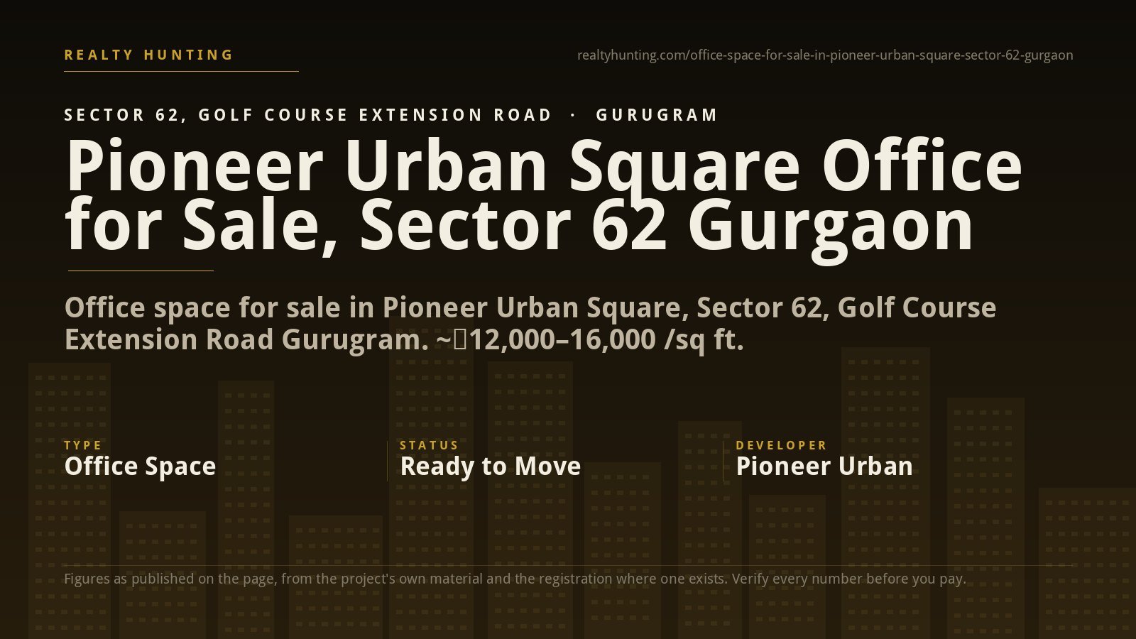 Pioneer Urban Square Office for Sale, Sector 62 Gurgaon