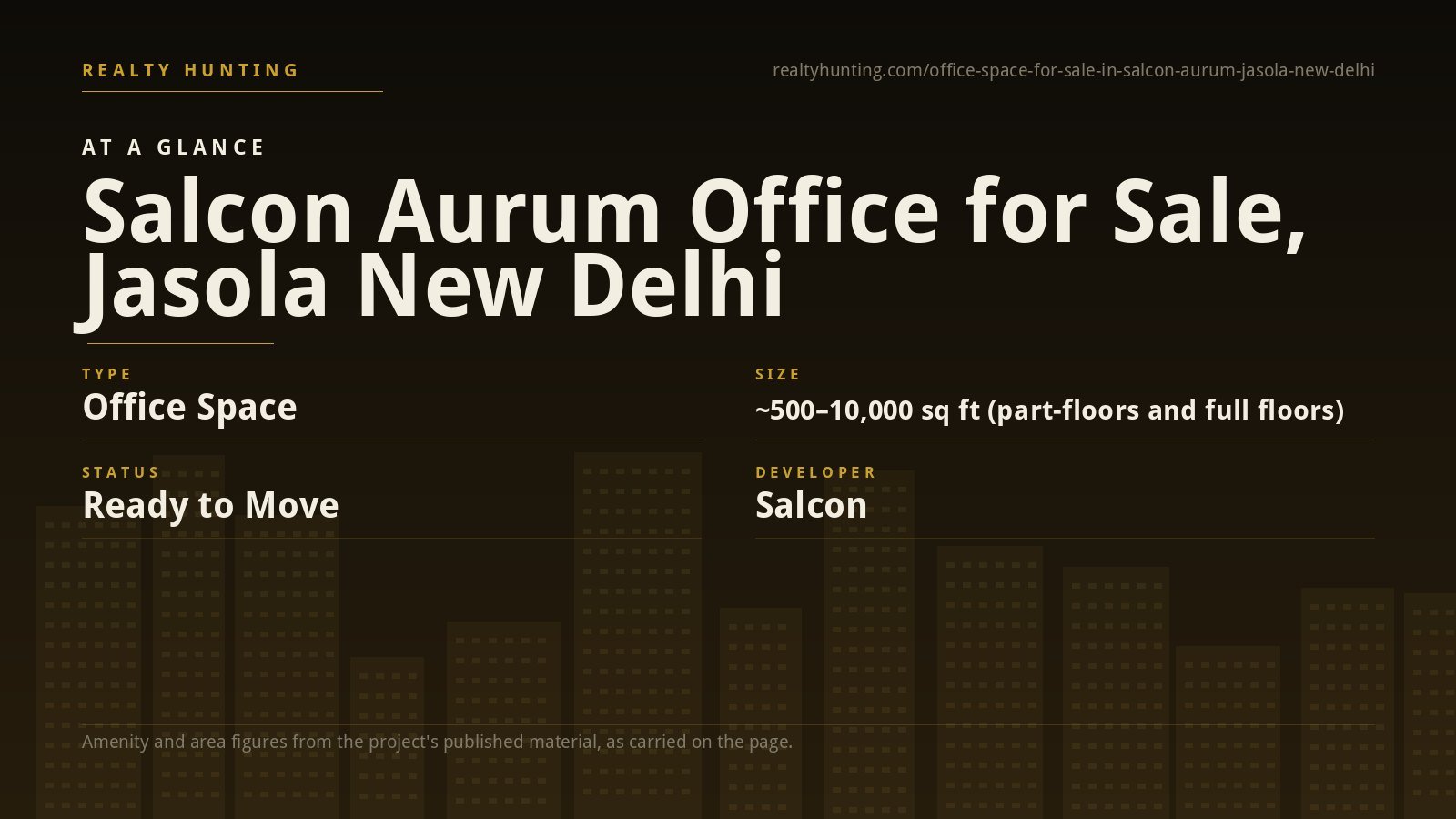 Salcon Aurum Office for Sale, Jasola New Delhi — photo 1