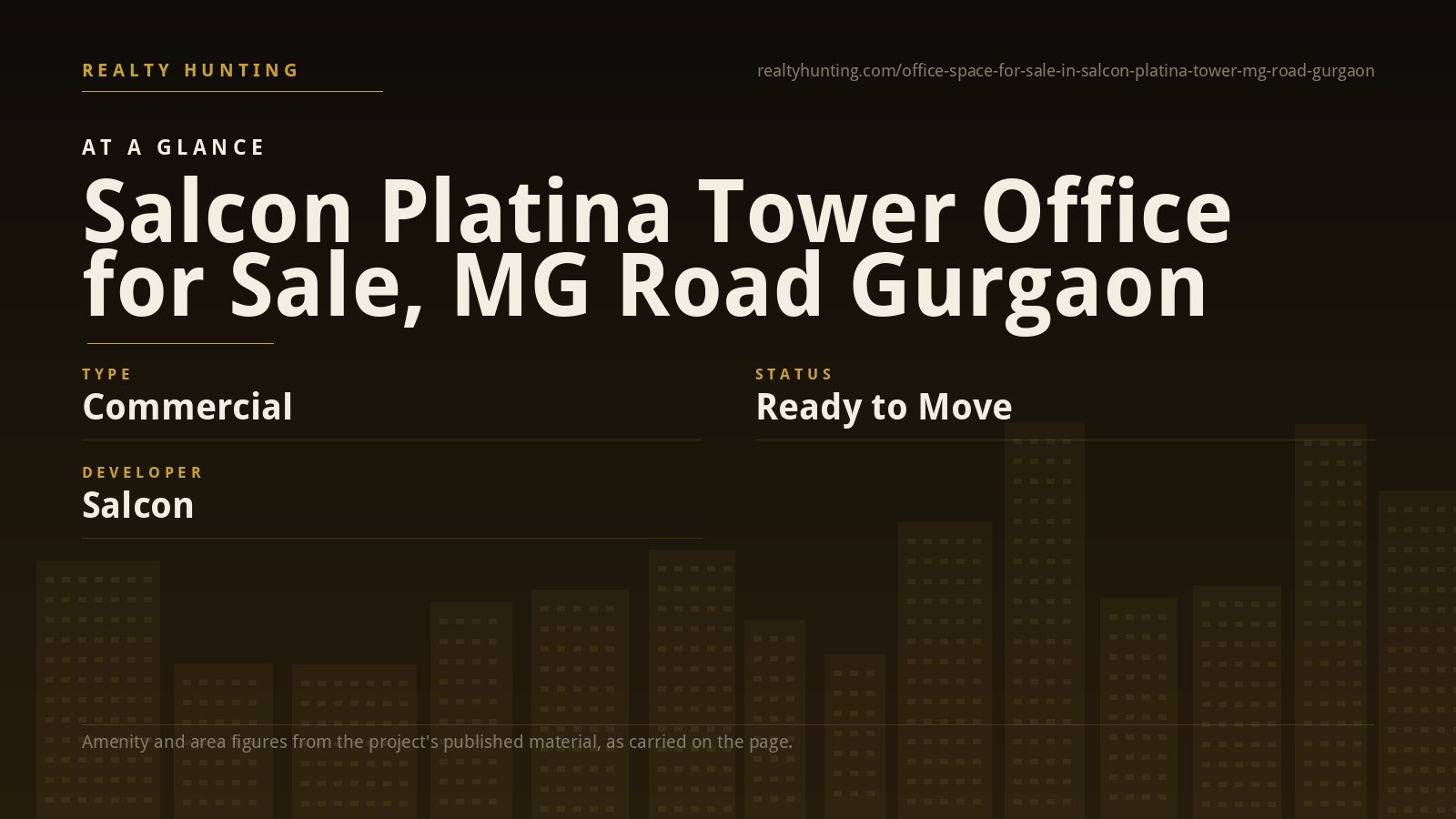 Salcon Platina Tower Office for Sale, MG Road Gurgaon — photo 1