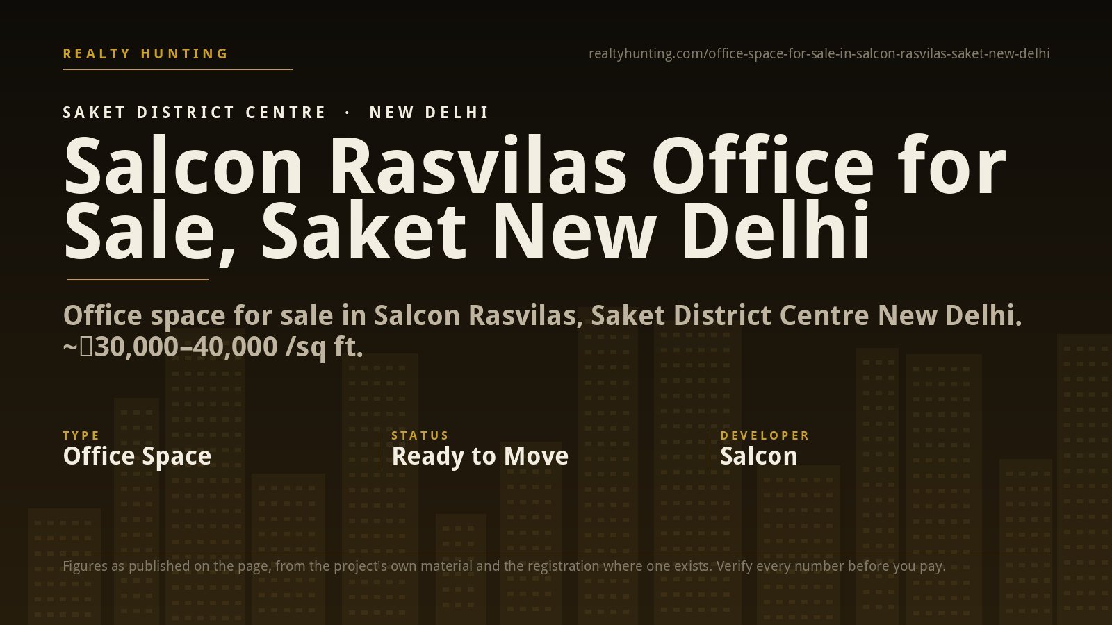 Salcon Rasvilas Office for Sale, Saket New Delhi