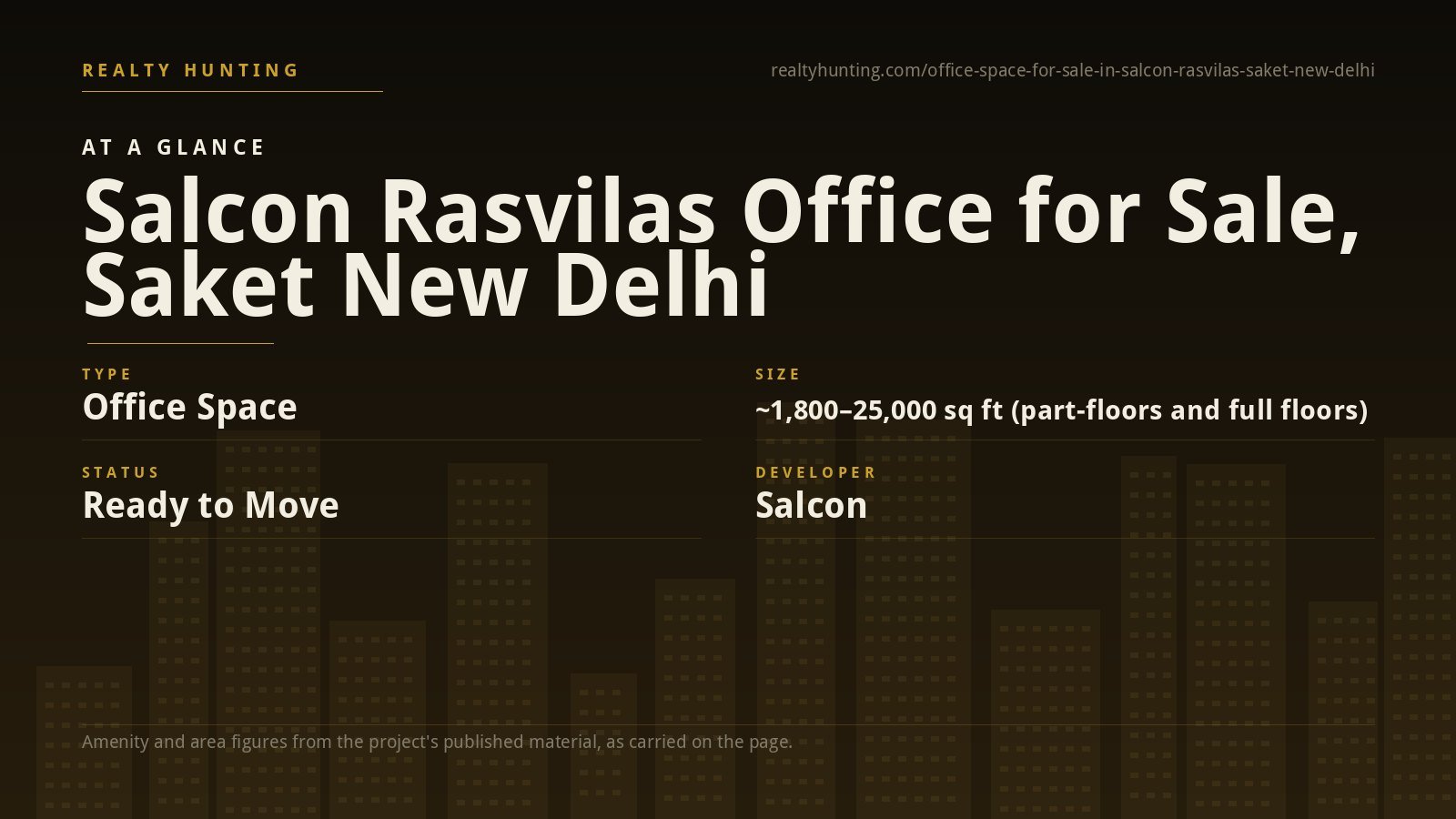 Salcon Rasvilas Office for Sale, Saket New Delhi — photo 1